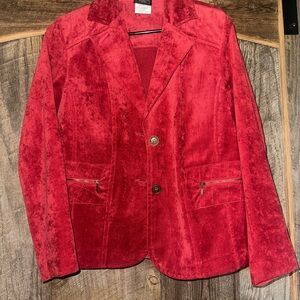 Southern Lady Red Sueded Blazer